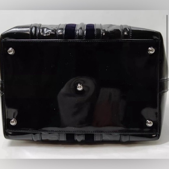 GUCCI Treasure Bag / Black & Navy Horsebit Patent Leather - Picture 4 of 7